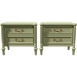 25.5" Unfinished 3 Drawer Vintage Side Table Set of 2 #08793