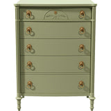 36" Unfinished 5 Drawer Vintage Tallboy #08694