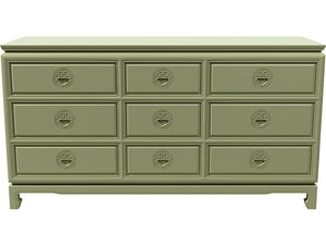 60" Unfinished 9 Drawer Vintage Dresser #08598