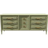 72" Unfinished 9 Drawer Vintage Dresser #08541