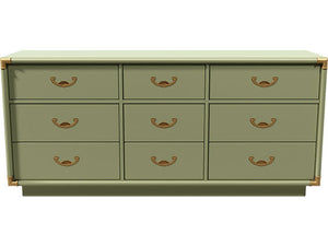 70" Unfinished 9 Drawer Vintage Dresser #08296