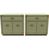 24" Unfinished 2 Door 1 Drawer Vintage 2 Side Table Set #08117