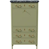 31.5" Unfinished 4 Drawer Vintage Marble Top Tallboy #08767