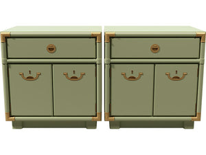 24.5" Unfinished 1 Drawer 2 Door Drexel Vintage Nightstand Set of 2 #08505