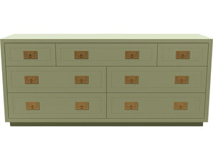 64" Unfinished 7 Drawer Henredon Vintage Dresser #08501