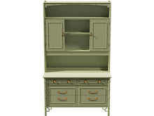 Load image into Gallery viewer, 46&quot; Unfinished 2 Door 6 Drawer Thomasville Vintage Bamboo Style Hutch #07961
