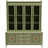 68.5" Unfinished 6 Door 3 Drawer Vintage Bamboo Style Hutch #08841