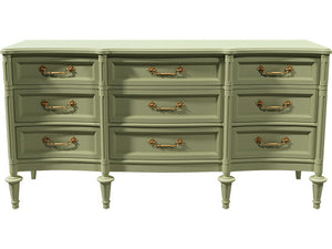 64" Unfinished 9 Drawer Vintage Dresser #08605