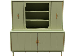 67" Unfinished 4 Door Vintage Hutch #08535