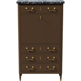 31.5" Unfinished 4 Drawer Vintage Marble Top Tallboy #08767