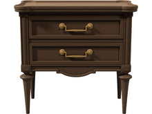 Load image into Gallery viewer, 26&quot; Unfinished 2 Drawer KENT Vintage Single Nightstand #08116
