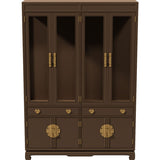 56" Unfinished 8 Door 2 Drawer Vintage Hutch #08844