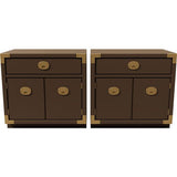 24" Unfinished 2 Door 1 Drawer Vintage 2 Side Table Set #08117
