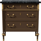 31.5" Unfinished 3 Drawer Vintage Marble Top Dresser #08758