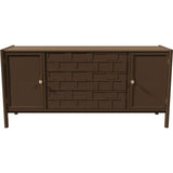 62" Unfinished 3 Drawer 2 Door Vintage Buffet #08769
