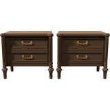 25.5" Unfinished 3 Drawer Vintage Side Table Set of 2 #08793