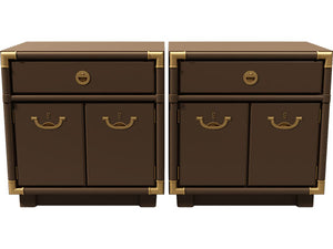 24.5" Unfinished 1 Drawer 2 Door Drexel Vintage Nightstand Set of 2 #08505