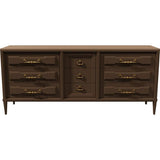 72" Unfinished 9 Drawer Vintage Dresser #08541
