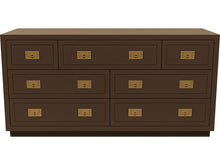 Load image into Gallery viewer, 64&quot; Unfinished 7 Drawer Henredon Vintage Dresser #08332
