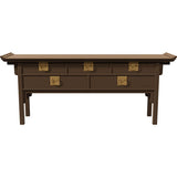 73" Unfinished 5 Drawer Century Vintage Console #08732