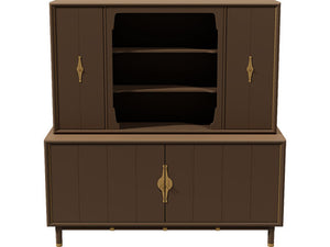 67" Unfinished 4 Door Vintage Hutch #08535