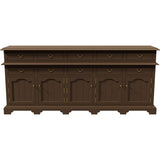 88" Unfinished 8 Drawer 5 Door Vintage Buffet #08644