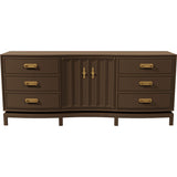 78" Unfinished 2 Door 6 Drawer Vintage Buffet #08819