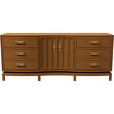78" Unfinished 2 Door 6 Drawer Vintage Buffet #08819