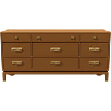 66" Unfinished 9 Drawer Vintage Dresser #08774