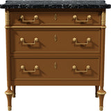 31.5" Unfinished 3 Drawer Vintage Marble Top Dresser #08758