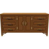66" Unfinished 6 Drawer 2 Door Vintage Buffet #08550