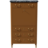 31.5" Unfinished 4 Drawer Vintage Marble Top Tallboy #08767