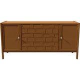 62" Unfinished 3 Drawer 2 Door Vintage Buffet #08769