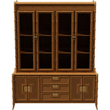 68.5" Unfinished 6 Door 3 Drawer Vintage Bamboo Style Hutch #08841