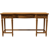 54" Unfinished 3 Drawer Thomasville Vintage Console Table #08785