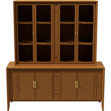 66" Unfinished 8 Door Vintage Hutch #08759