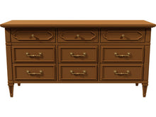 Load image into Gallery viewer, 64.5&quot; Unfinished 9 Drawer Vintage Dresser #08530
