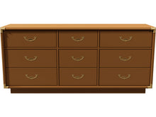 Load image into Gallery viewer, 70&quot; Unfinished 9 Drawer Vintage Dresser #08296
