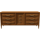 72" Unfinished 9 Drawer Vintage Dresser #08541