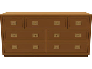 64" Unfinished 7 Drawer Henredon Vintage Dresser #08332