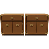 24" Unfinished 2 Door 1 Drawer Vintage 2 Side Table Set #08117
