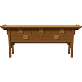 73" Unfinished 5 Drawer Century Vintage Console #08732
