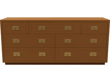 Load image into Gallery viewer, 64&quot; Unfinished 7 Drawer Henredon Vintage Dresser #08501
