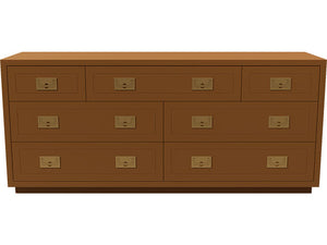 64" Unfinished 7 Drawer Henredon Vintage Dresser #08501