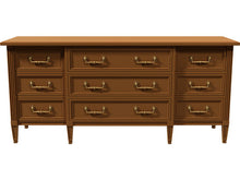 Load image into Gallery viewer, 71.5&quot; Unfinished 9 Drawer Henredon Vintage Dresser #08518
