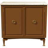 34.25" Unfinished 2 Door Vintage Marble Top Buffet #08849
