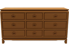 Load image into Gallery viewer, 60&quot; Unfinished 9 Drawer Vintage Dresser #08598
