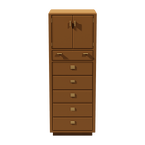 20.25" Unfinished 6 Drawer 2 Door Drexel Vintage Tallboy #08783