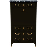 31.5" Unfinished 4 Drawer Vintage Marble Top Tallboy #08767