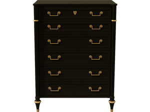 36.25" Unfinished 6 Drawer Baker Furniture Vintage Tallboy #07950